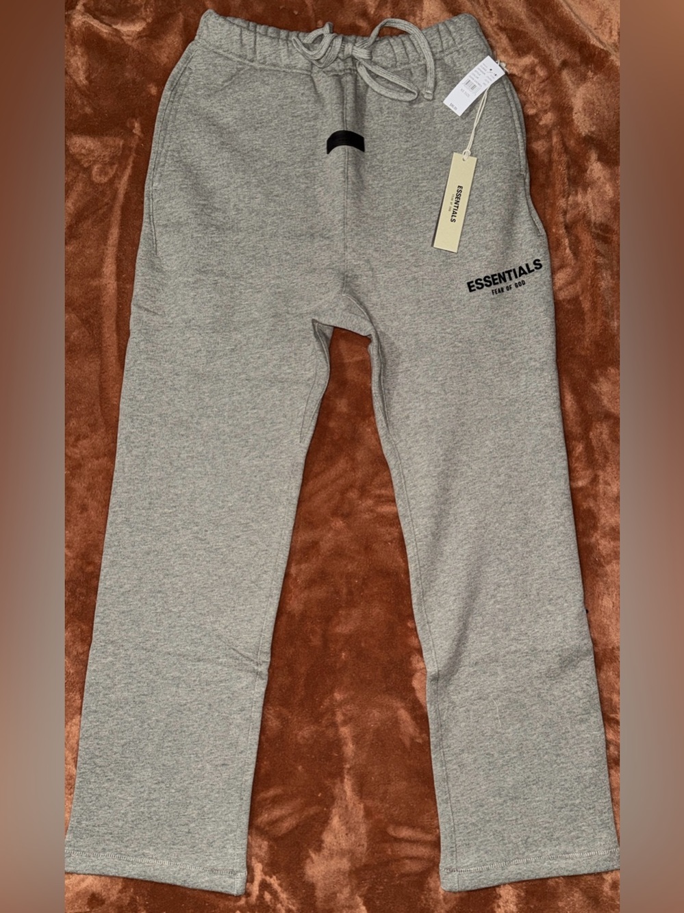 Essentials Men dark oatmeal Sweatpants with Logo and Drawstring